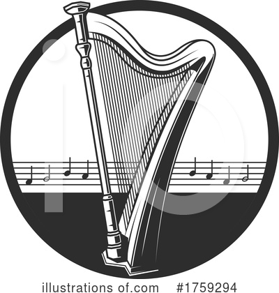 Harp Clipart #1759294 by Vector Tradition SM