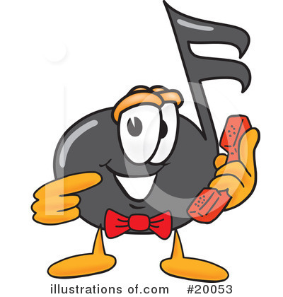 Royalty-Free (RF) Music Note Character Clipart Illustration by Mascot Junction - Stock Sample #20053