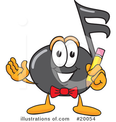 Music Note Character Clipart #20054 by Mascot Junction