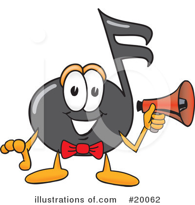 Music Note Character Clipart #20062 by Mascot Junction