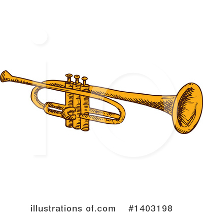 Trumpet Clipart #1403198 by Vector Tradition SM