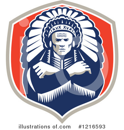 Royalty-Free (RF) Native American Clipart Illustration by patrimonio - Stock Sample #1216593