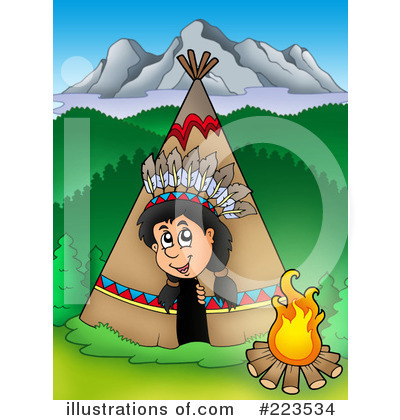 Royalty-Free (RF) Native American Clipart Illustration by visekart - Stock Sample #223534