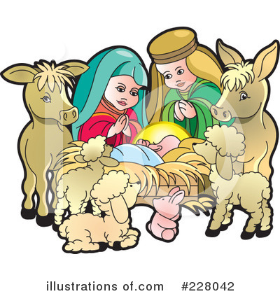 Royalty-Free (RF) Nativity Scene Clipart Illustration by Lal Perera - Stock Sample #228042