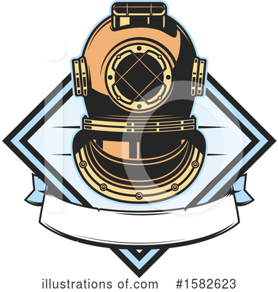 Diving Helmet Clipart #1582623 by Vector Tradition SM
