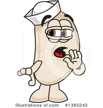 Royalty-Free (RF) Navy Bean Character Clipart Illustration by Mascot Junction - Stock Sample #1365242