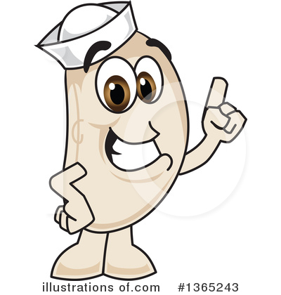 Royalty-Free (RF) Navy Bean Character Clipart Illustration by Mascot Junction - Stock Sample #1365243