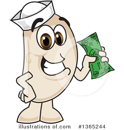 Royalty-Free (RF) Navy Bean Character Clipart Illustration by Mascot Junction - Stock Sample #1365244