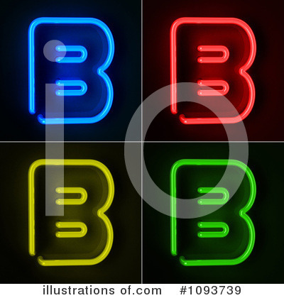 Neon Letters Clipart #1093739 by stockillustrations