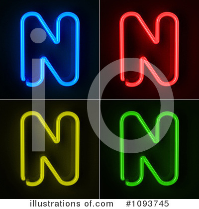 Royalty-Free (RF) Neon Letters Clipart Illustration by stockillustrations - Stock Sample #1093745