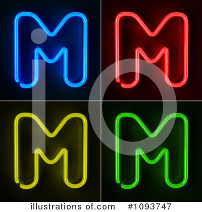 Neon Letters Clipart #1093747 by stockillustrations