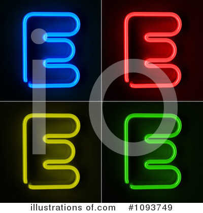 Neon Letters Clipart #1093749 by stockillustrations