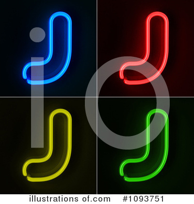 Neon Letters Clipart #1093751 by stockillustrations