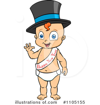New Years Baby Clipart #1105155 - Illustration by Cartoon Solutions