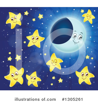 Royalty-Free (RF) Night Clipart Illustration by visekart - Stock Sample #1305261