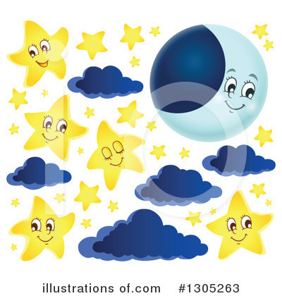 Royalty-Free (RF) Night Clipart Illustration by visekart - Stock Sample #1305263