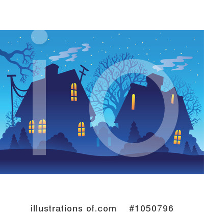 Royalty-Free (RF) Night Time Clipart Illustration by visekart - Stock Sample #1050796