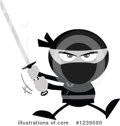 Royalty-Free (RF) Ninja Clipart Illustration by Hit Toon - Stock Sample #1239500