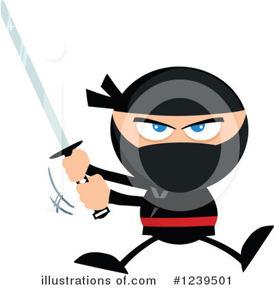 Royalty-Free (RF) Ninja Clipart Illustration by Hit Toon - Stock Sample #1239501