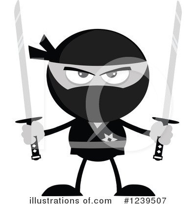 Royalty-Free (RF) Ninja Clipart Illustration by Hit Toon - Stock Sample #1239507