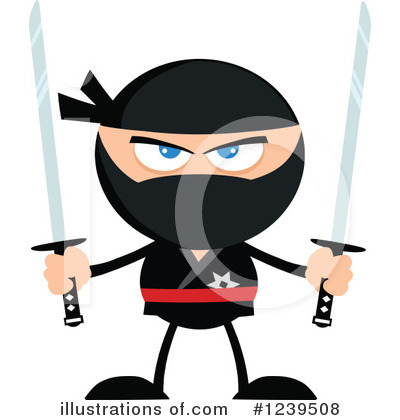 Royalty-Free (RF) Ninja Clipart Illustration by Hit Toon - Stock Sample #1239508