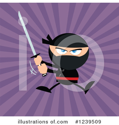 Royalty-Free (RF) Ninja Clipart Illustration by Hit Toon - Stock Sample #1239509
