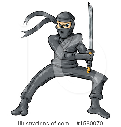 Royalty-Free (RF) Ninja Clipart Illustration by Domenico Condello - Stock Sample #1580070