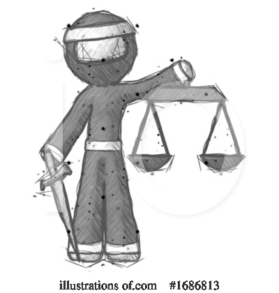 Royalty-Free (RF) Ninja Clipart Illustration by Leo Blanchette - Stock Sample #1686813
