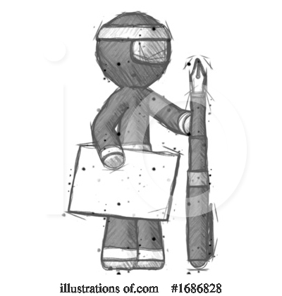 Royalty-Free (RF) Ninja Clipart Illustration by Leo Blanchette - Stock Sample #1686828