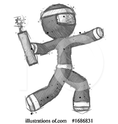 Royalty-Free (RF) Ninja Clipart Illustration by Leo Blanchette - Stock Sample #1686831