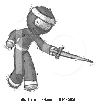 Royalty-Free (RF) Ninja Clipart Illustration by Leo Blanchette - Stock Sample #1686850