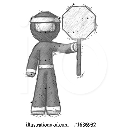Royalty-Free (RF) Ninja Clipart Illustration by Leo Blanchette - Stock Sample #1686932