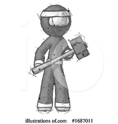 Royalty-Free (RF) Ninja Clipart Illustration by Leo Blanchette - Stock Sample #1687011