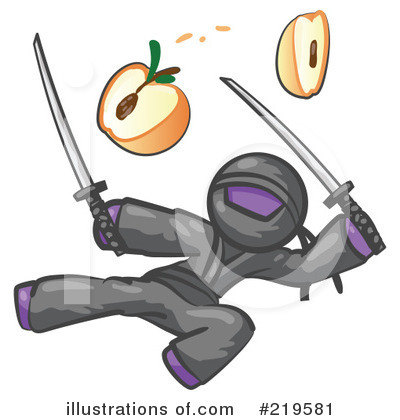 Royalty-Free (RF) Ninja Clipart Illustration by Leo Blanchette - Stock Sample #219581