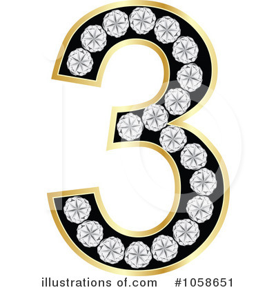 Royalty-Free (RF) Number 3 Clipart Illustration by Andrei Marincas - Stock Sample #1058651