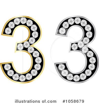 Royalty-Free (RF) Number 3 Clipart Illustration by Andrei Marincas - Stock Sample #1058679