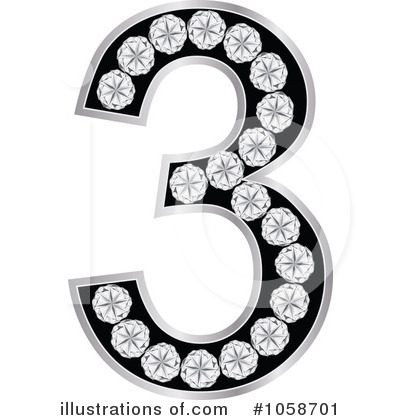 Royalty-Free (RF) Number 3 Clipart Illustration by Andrei Marincas - Stock Sample #1058701