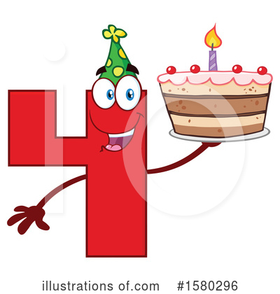 Royalty-Free (RF) Number Four Clipart Illustration by Hit Toon - Stock Sample #1580296