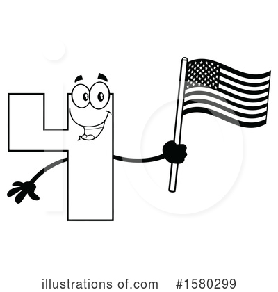 Royalty-Free (RF) Number Four Clipart Illustration by Hit Toon - Stock Sample #1580299