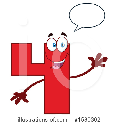 Royalty-Free (RF) Number Four Clipart Illustration by Hit Toon - Stock Sample #1580302