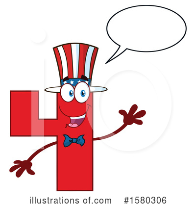 Royalty-Free (RF) Number Four Clipart Illustration by Hit Toon - Stock Sample #1580306
