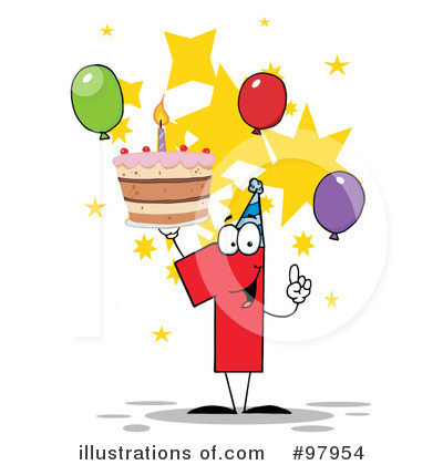 Royalty-Free (RF) Number One Clipart Illustration by Hit Toon - Stock Sample #97954