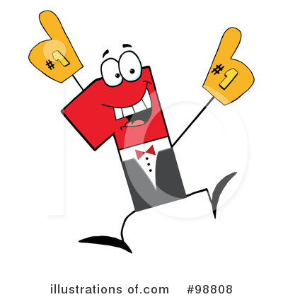 Royalty-Free (RF) Number One Clipart Illustration by Hit Toon - Stock Sample #98808
