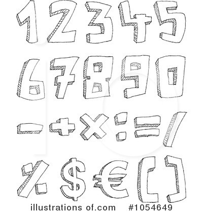Royalty-Free (RF) Numbers Clipart Illustration by yayayoyo - Stock Sample #1054649