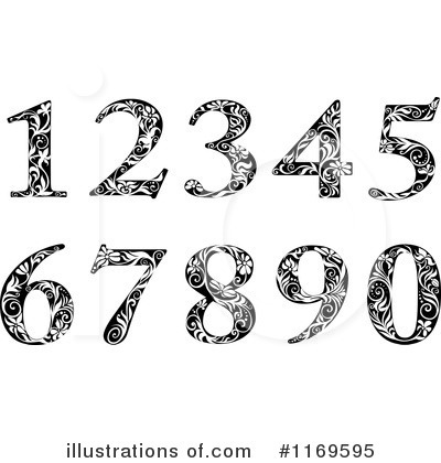 Vintage Numbers Clipart #1169595 by Vector Tradition SM