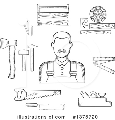 Carpenter Clipart #1375720 by Vector Tradition SM