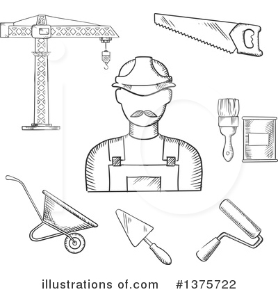 Contractor Clipart #1375722 by Vector Tradition SM