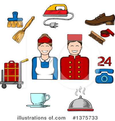 Bellhop Clipart #1375733 by Vector Tradition SM
