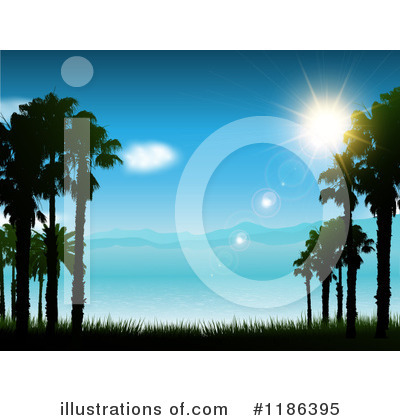 Tropical Beach Clipart #1186395 by KJ Pargeter