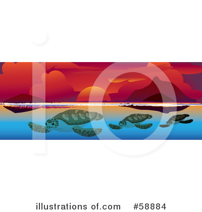 Royalty-Free (RF) Ocean Scene Clipart Illustration by kaycee - Stock Sample #58884